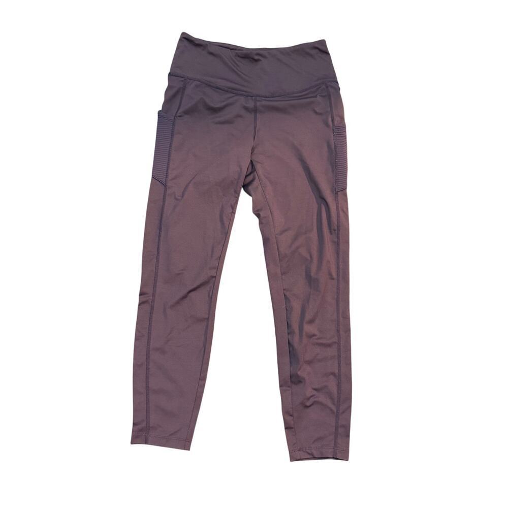 Tahari sport purple leggings w side pockets sz M, gently used